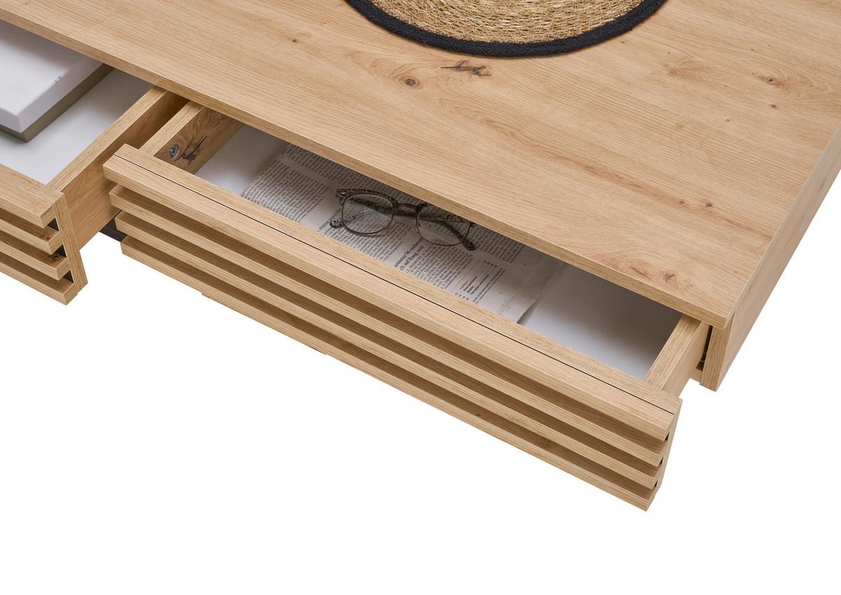 Couchtisch Luara - Schwarz/Eiche Artisan, Design, Holzwerkstoff (110/60/45cm) - Livetastic