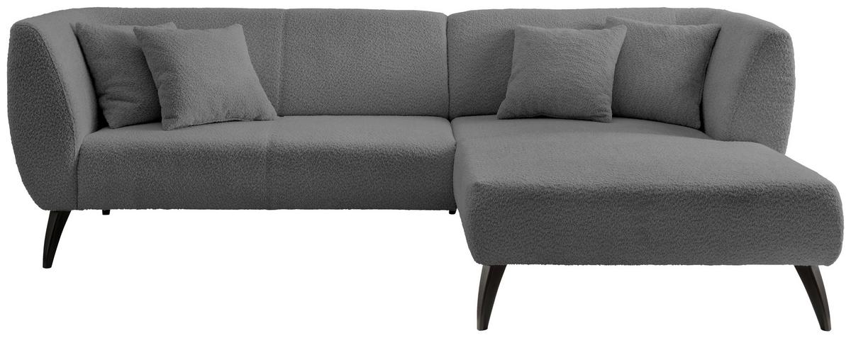 Ecksofa Colori Anthrazit S: 264/164 cm - Anthrazit/Schwarz, MODERN, Holz/Textil (264/160cm) - MID.YOU