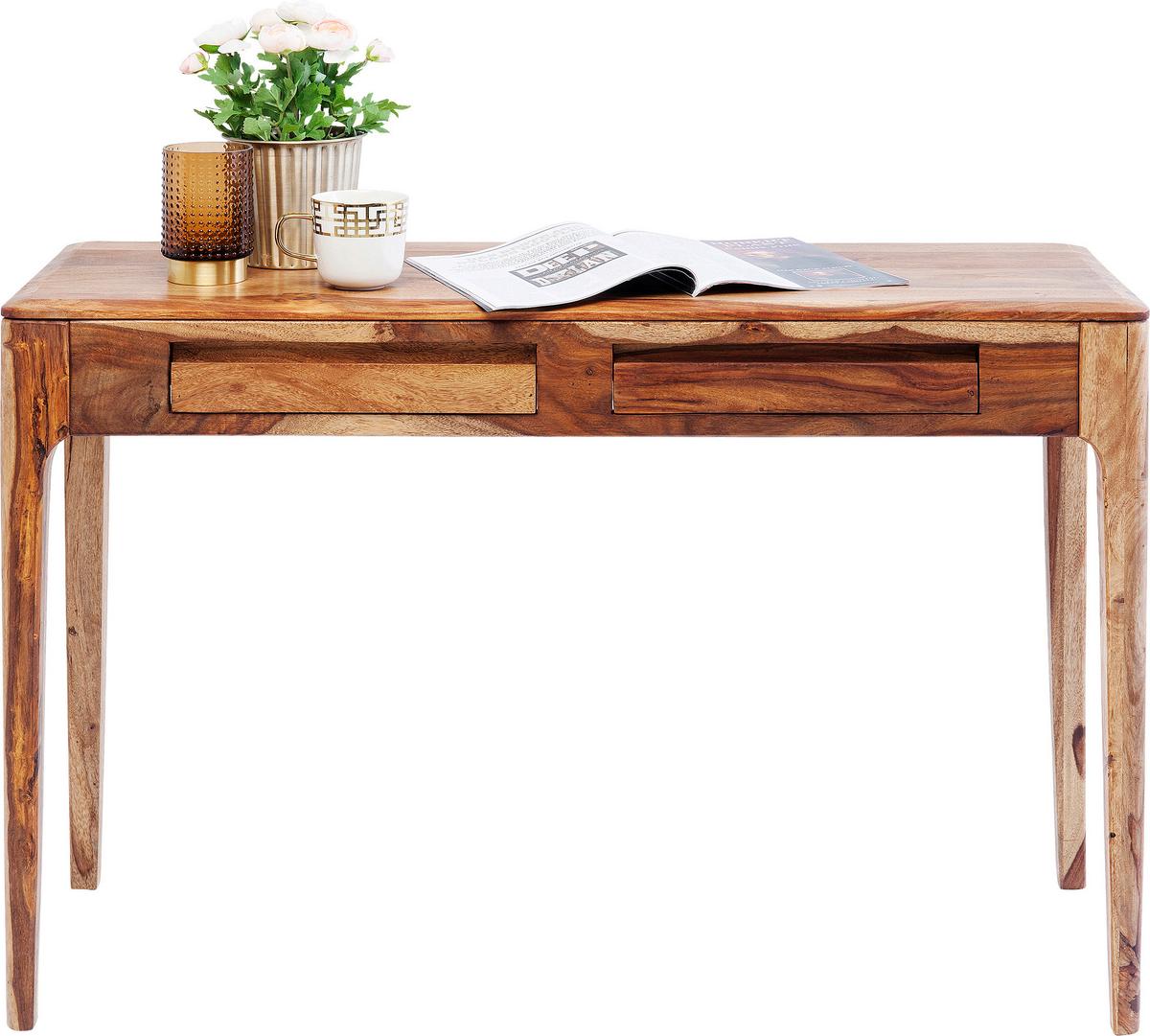 Schreibtisch B 40cm H 76cm Brooklyn Nature, Sheesham - Braun, Trend, Holz/Holzwerkstoff (110/40/76cm) - Kare-Design