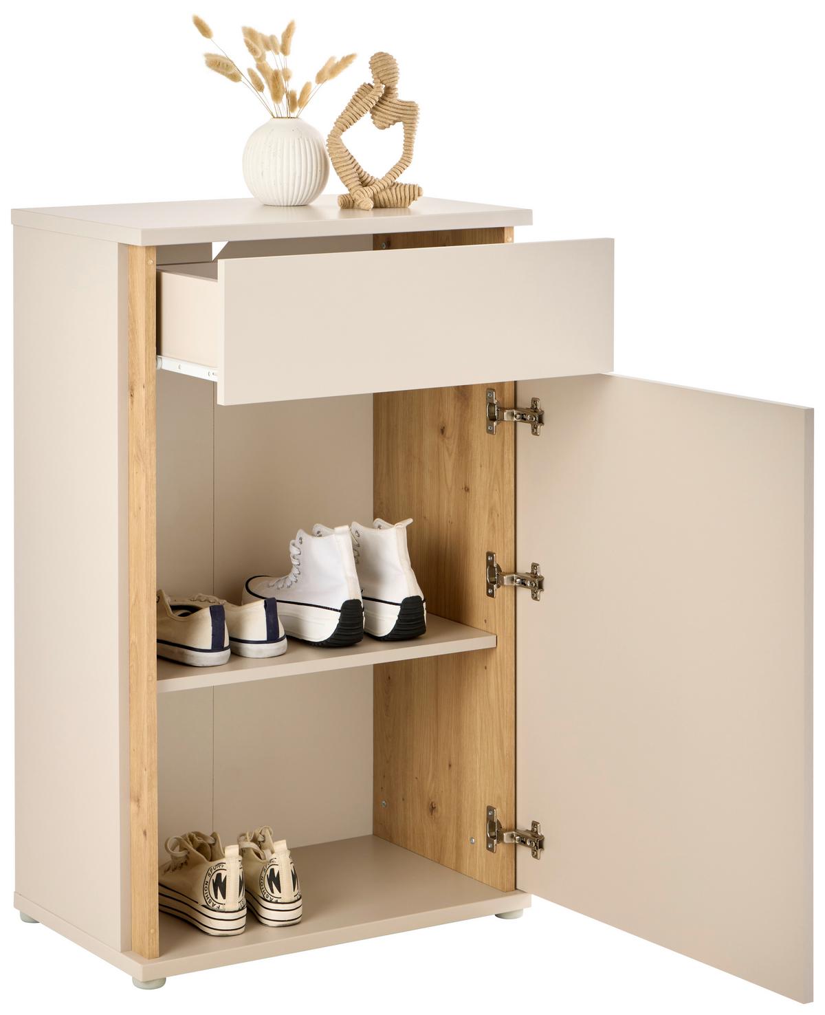Schuhschrank Antonio Kaschmir H: 94,7 Cm - Kaschmir/Eiche Artisan, Trend, Holzwerkstoff (61,4/97,4/37,5cm)