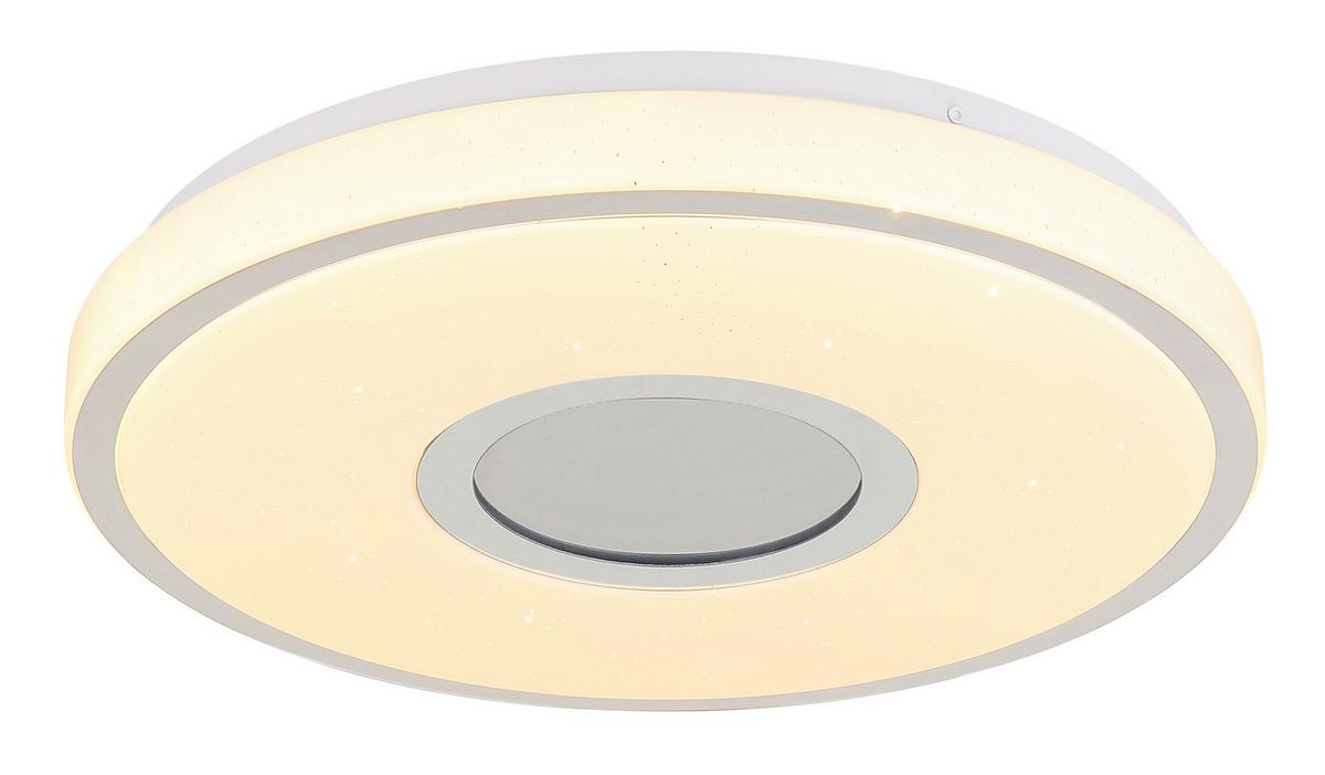 LED-DECKENLEUCHTE 41264T ASTANIA - Chromfarben/Weiß, Basics, Kunststoff/Metall (38/6,5cm) - Globo