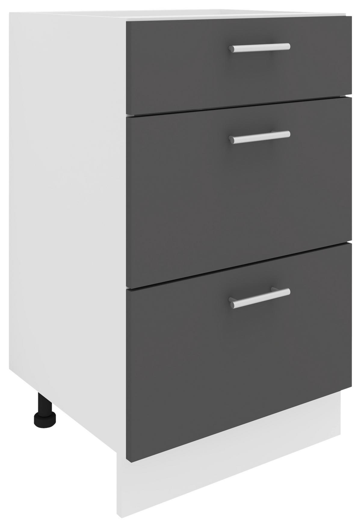 Küchenunterschrank Esilo B: 50 Cm Weiß - Anthrazit/Weiß, KONVENTIONELL, Holzwerkstoff (50/82/46cm) - MID.YOU