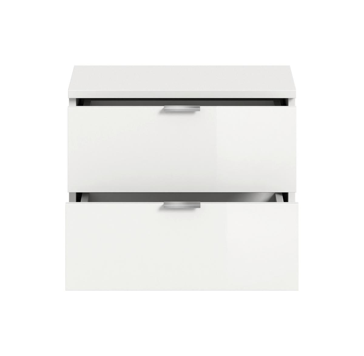 Schuhbank Projekt X Weiß B: 52 Cm - Weiß Hochglanz/Schwarz, Design, Holzwerkstoff/Textil (52/42/32cm) - Livetastic