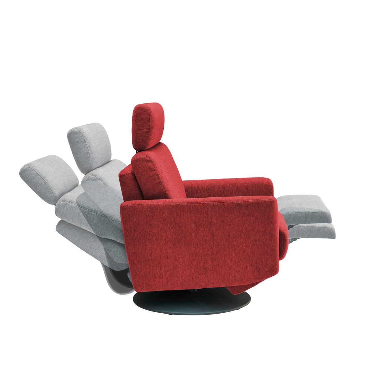 Relaxsessel Centrale T: 87-154 cm, Rot - Rot/Schwarz, MODERN, Textil (77/105/87-154cm) - Livetastic