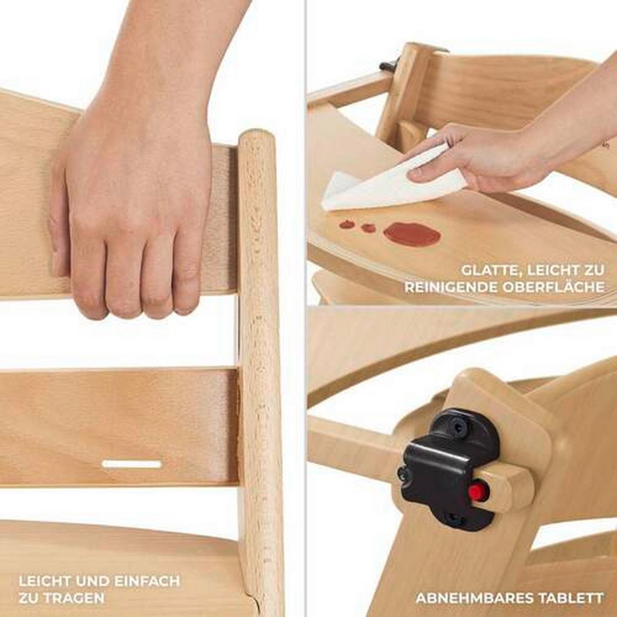 Hochstuhl Enock Buchefarben, B/H/T: 49x73x49cm - Buchefarben, Basics, Holz (49/73/49cm) - Kinderkraft