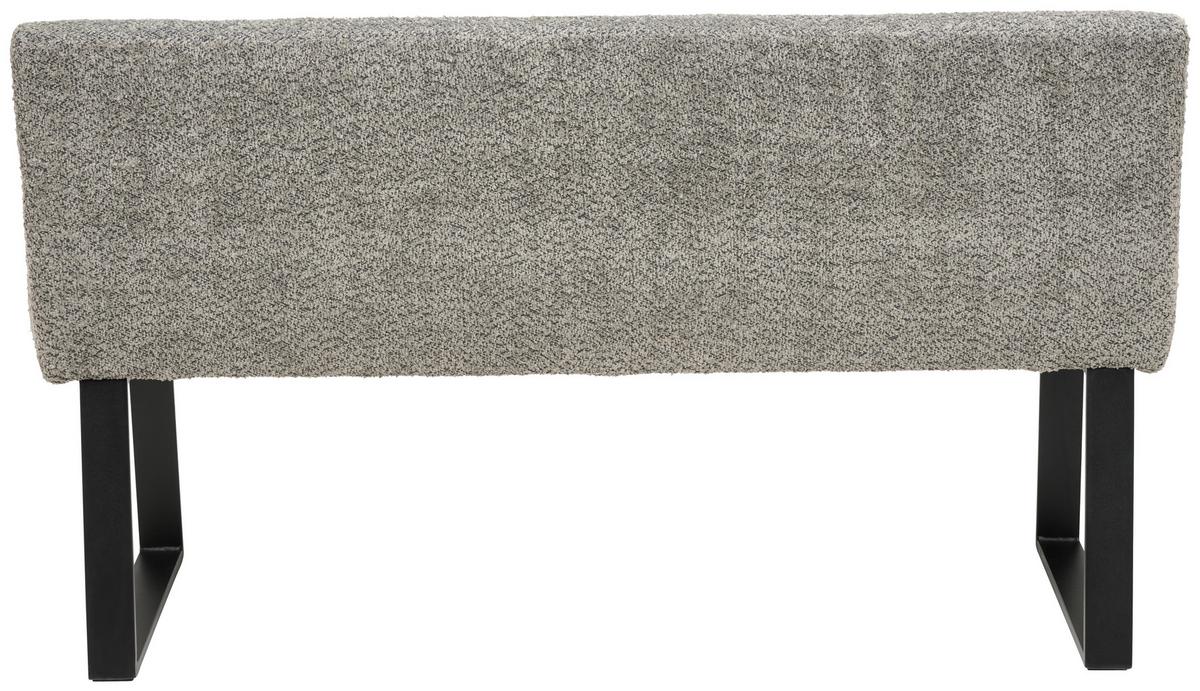 Sitzbank Kea Mit Lehne Grau, B: 140 Cm - Schwarz/Grau, KONVENTIONELL, Textil/Metall (140/83/61cm) - MID.YOU