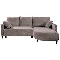 Ecksofa Sycylia Taupe/Schwarz, 244 cm - Taupe/Schwarz, Design, Textil (244/165cm) - MID.YOU