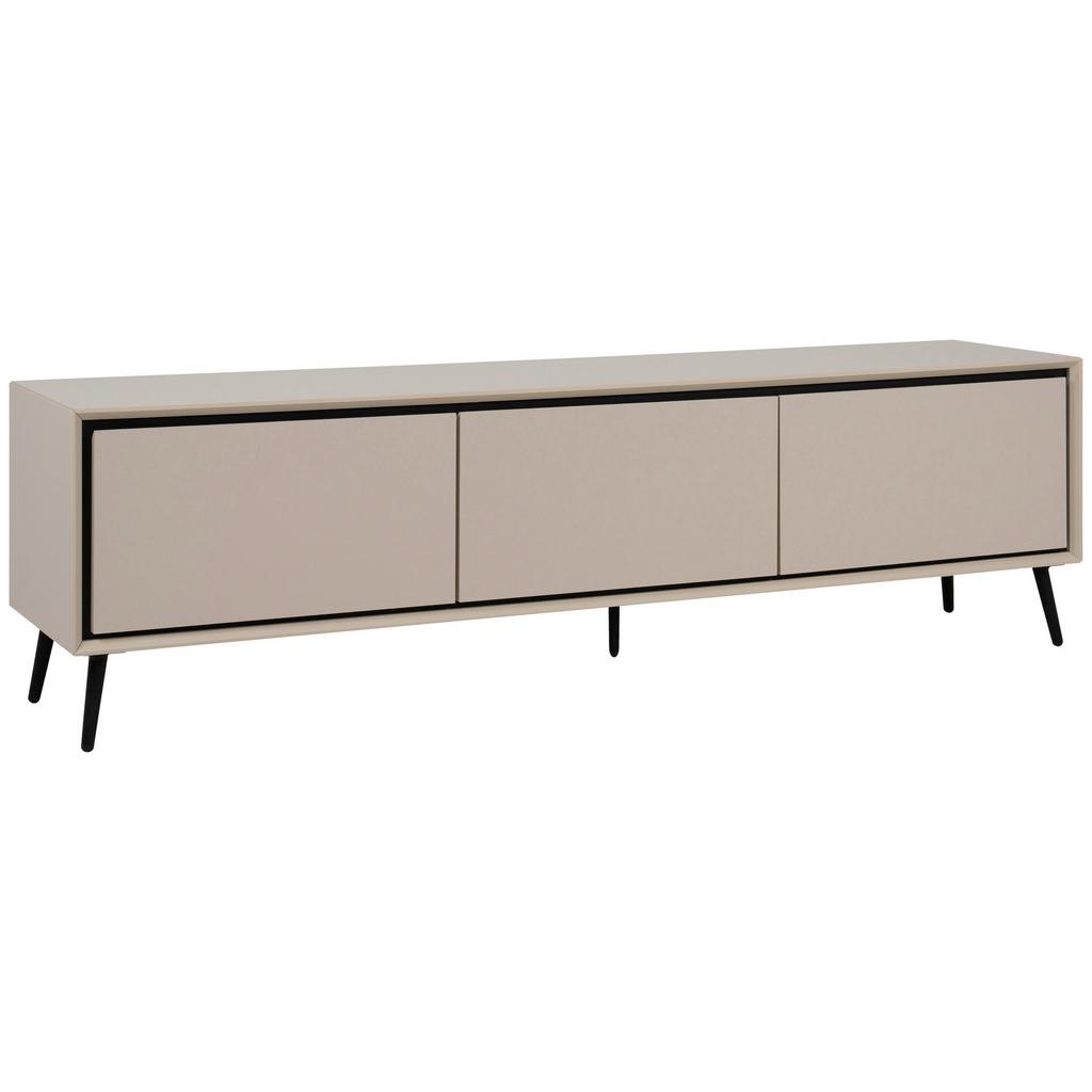 TV-Lowboard Arona B: 175 cm Sandfarben, Schwarz