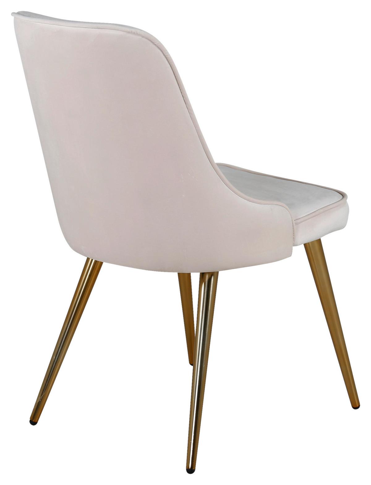 Stuhl-Set Velvet Deluxe - Beige/Messingfarben, Design, Textil/Metall (50/88.5/66cm) - Livetastic
