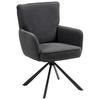 Armlehnstuhl Mila Cord Sitzfl. 180° drehbar, B: 60cm - Anthrazit/Schwarz, KONVENTIONELL, Textil/Metall (60/95/67cm) - MID.YOU