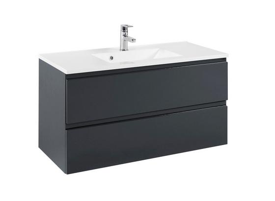 Waschtisch mit Soft-Close Cardiff B: 100 cm, Graphit - Graphitfarben/Weiß, Design, Holzwerkstoff/Stein (100/56/47cm) Waschtisch mit Soft-Close Cardiff B: 100 cm, Graphit - Graphitfarben/Weiß, Design, Holzwerkstoff/Stein (100/56/47cm)
