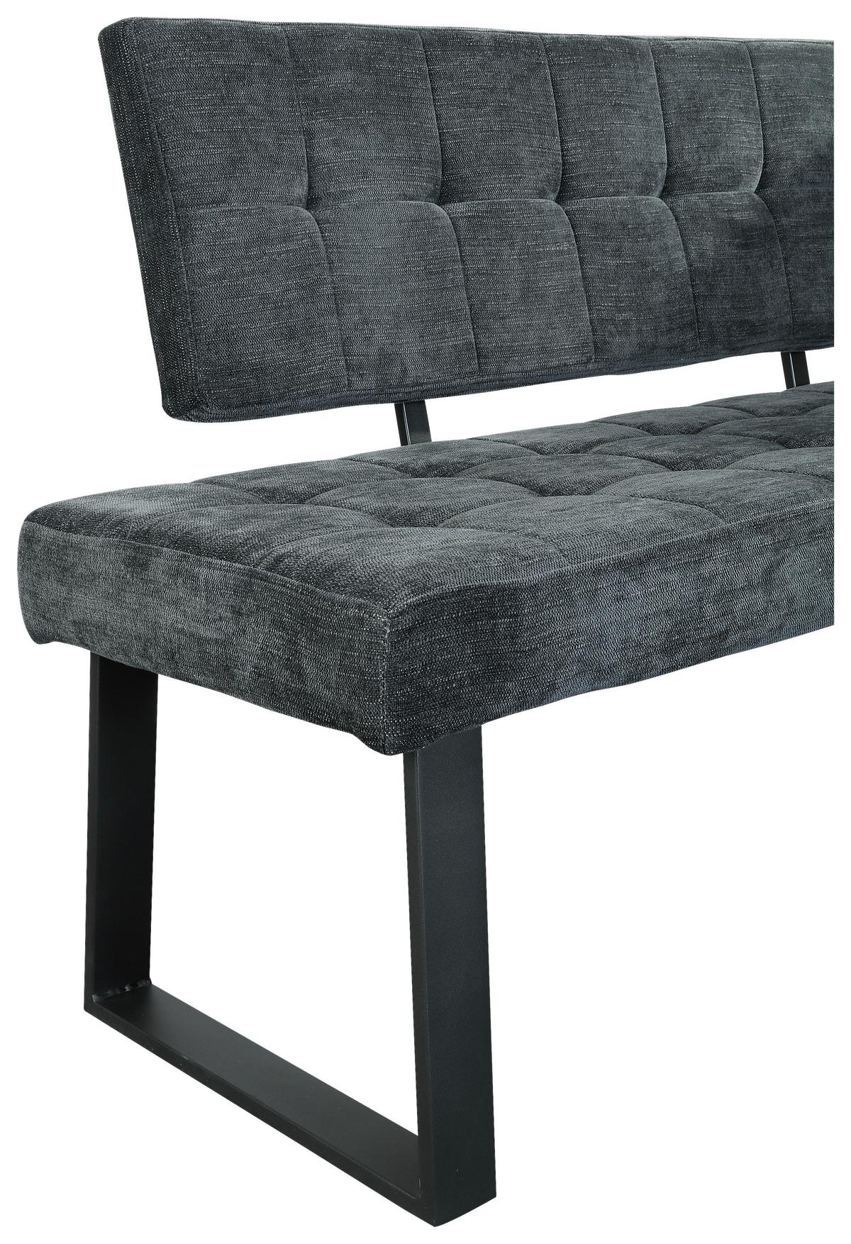 Eckbank Dunkelgrau Polyester Lavik 134x185 Cm - Dunkelgrau/Schwarz, MODERN, Textil/Metall (134/185cm) - MID.YOU