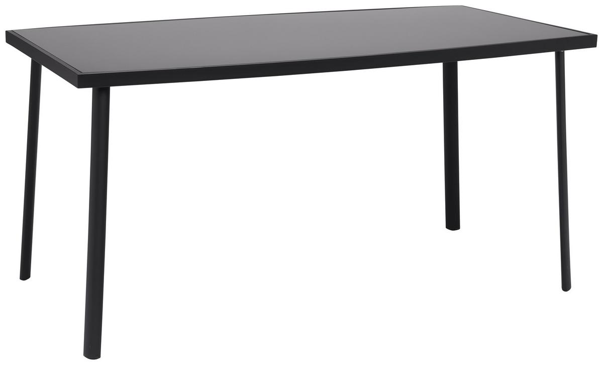 Gartentisch Nadine Metall/Glas L 148 cm - Anthrazit/Schwarz, MODERN, Glas/Metall (148/72/88cm) - Luca Bessoni