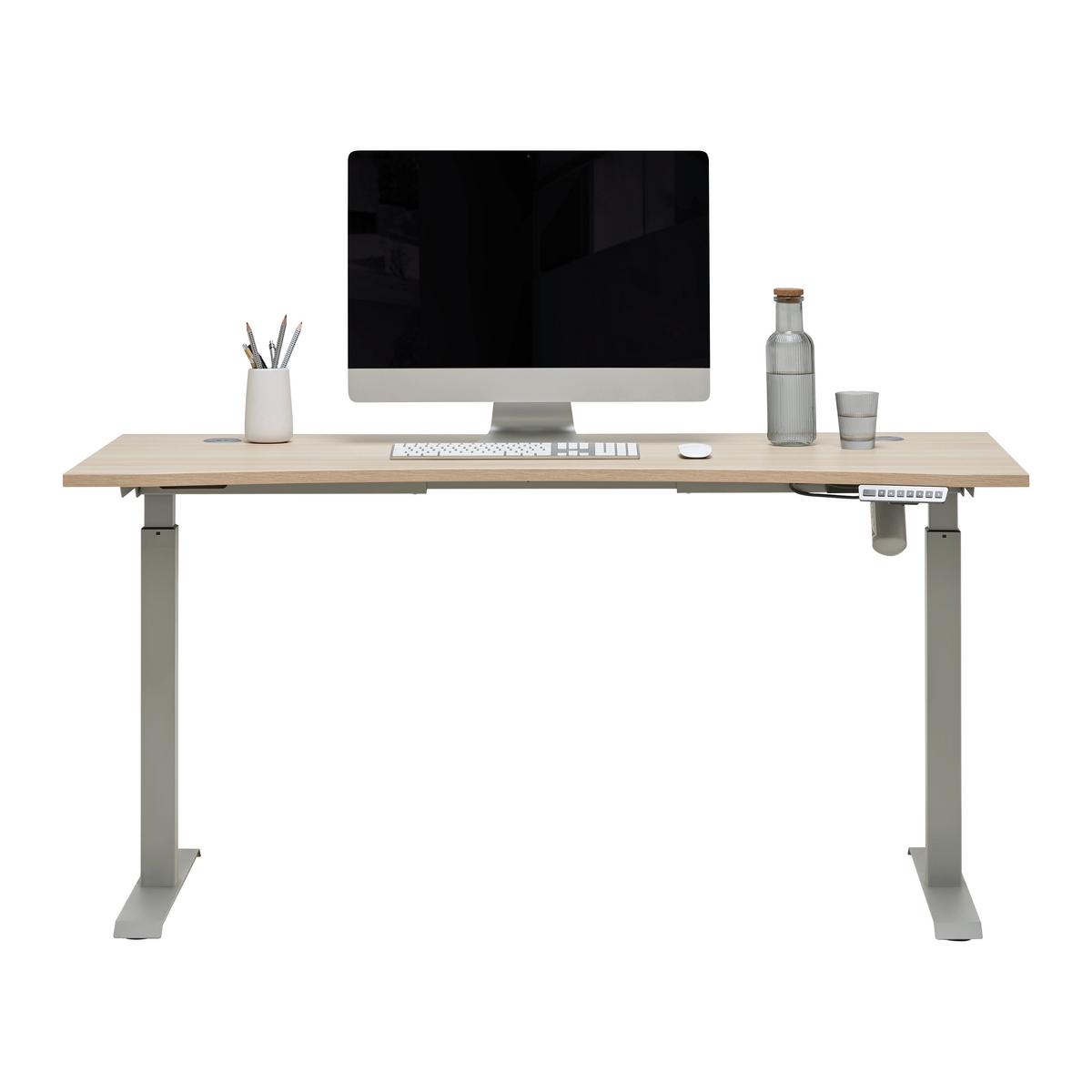 PÍSACÍ STÔL SIENA - farba duba/strieborná, Modern, kompozitné drevo (160/72/77cm) - Mömax