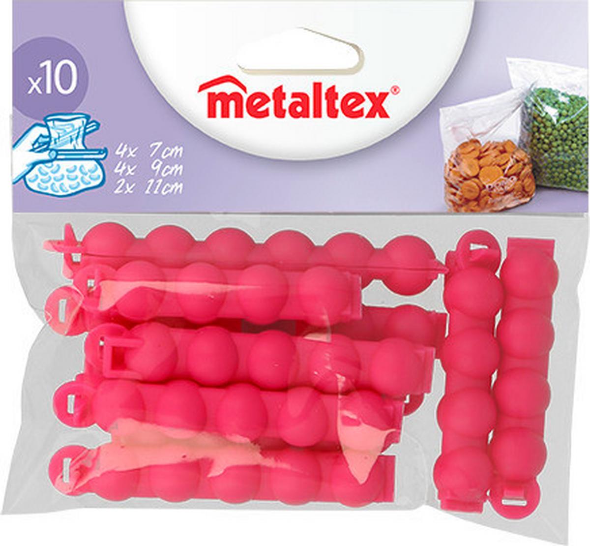 Tasakzáró Csipeszek 10db - műanyag (14.5/15/2.6cm) - Metaltex