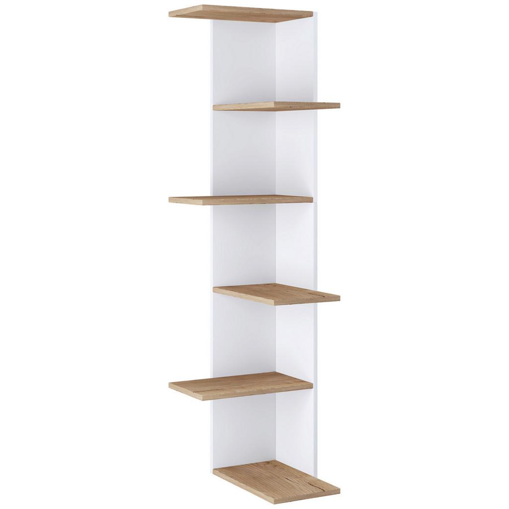Eckregal Balos Weiß, Eiche Dekor B: 37 cm