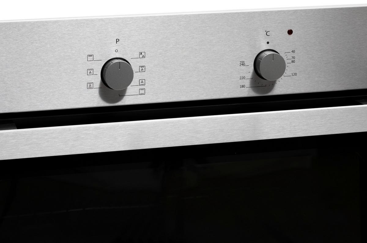 Einbauherd-Set B: 59,5 cm Induktion/ Autark - Edelstahlfarben/Schwarz, Trend, Glas/Metall (59,5/59,5/56,5cm) - Respekta