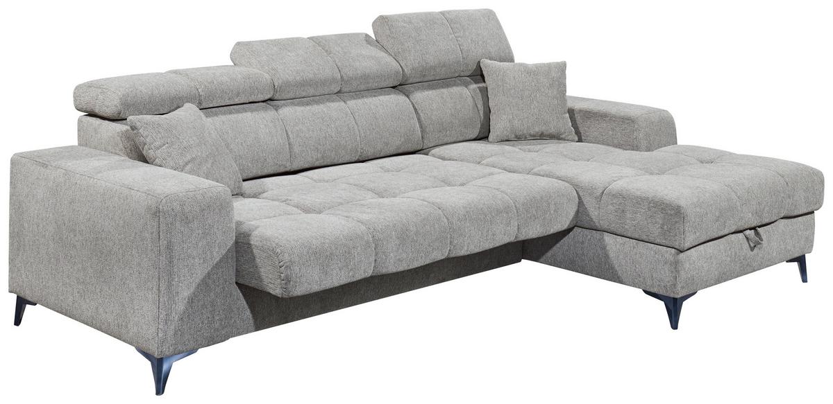 Ecksofa Sydney Hellgrau S: 268/172 cm - Hellgrau/Schwarz, KONVENTIONELL, Textil (268/172cm) - MID.YOU