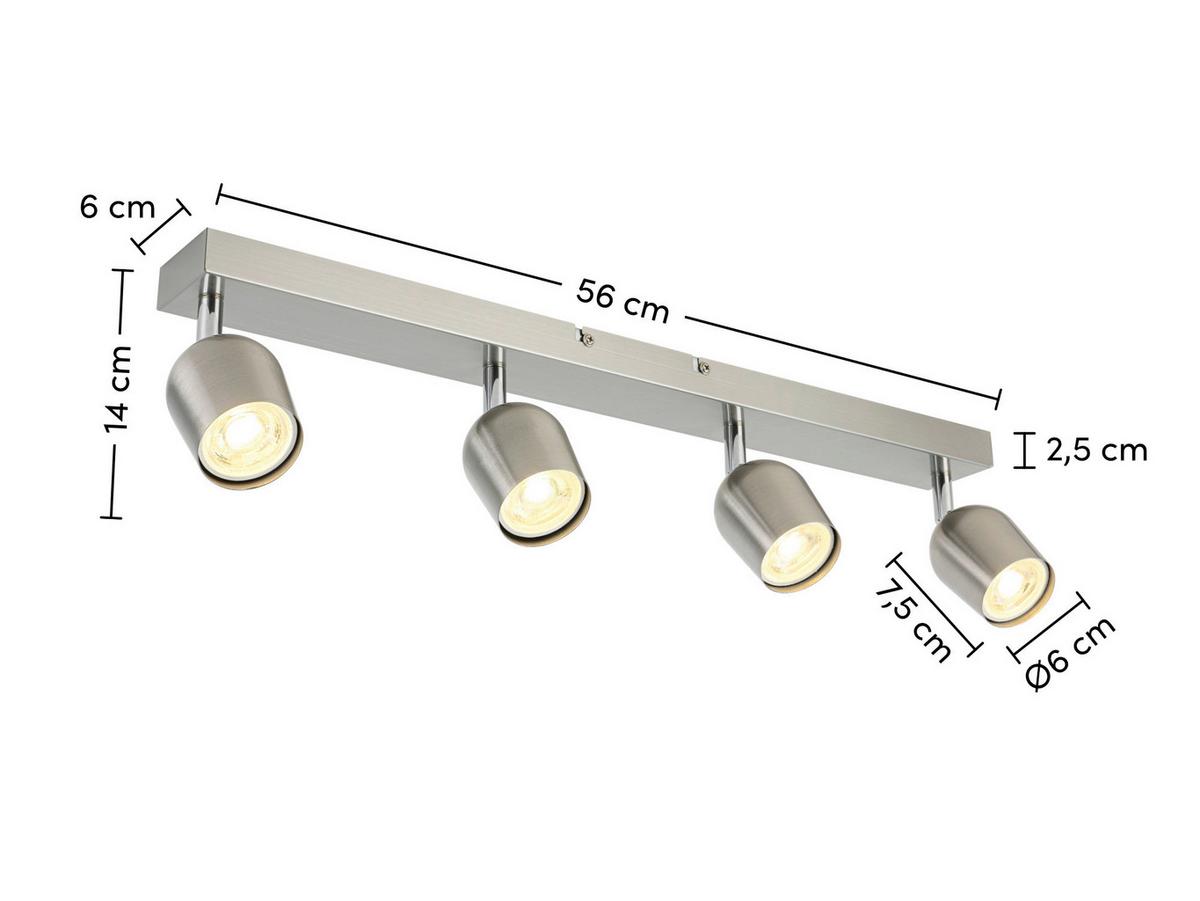 BODOVÉ SVÍTIDLO ERNESTINE - barvy chromu/barvy niklu, Romantický / Rustikální, kov/plast (56/7,5/14cm) - Mömax