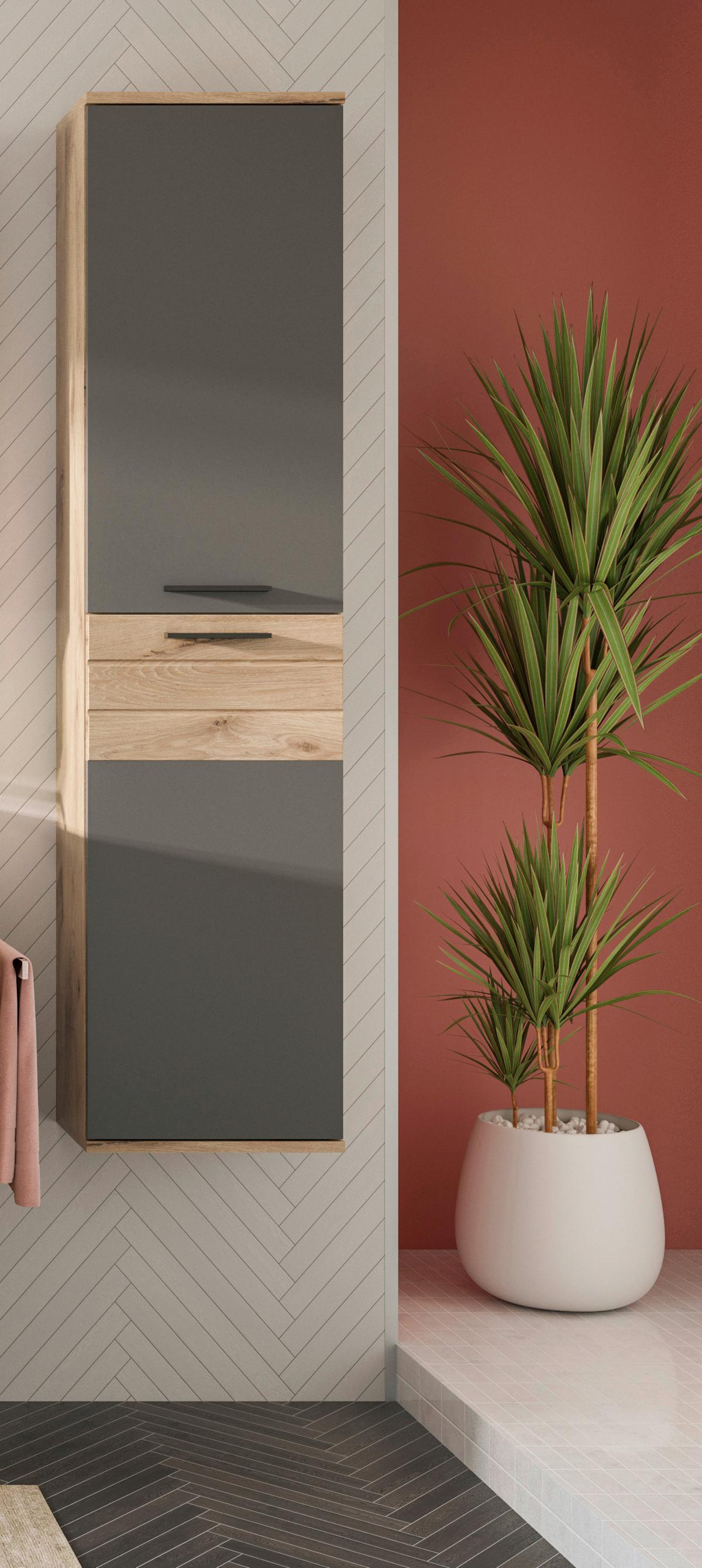 Mason B: 37 cm Nox Oak Mason - Eichefarben/Grau, MODERN, Holzwerkstoff (37/152/24cm) - MID.YOU