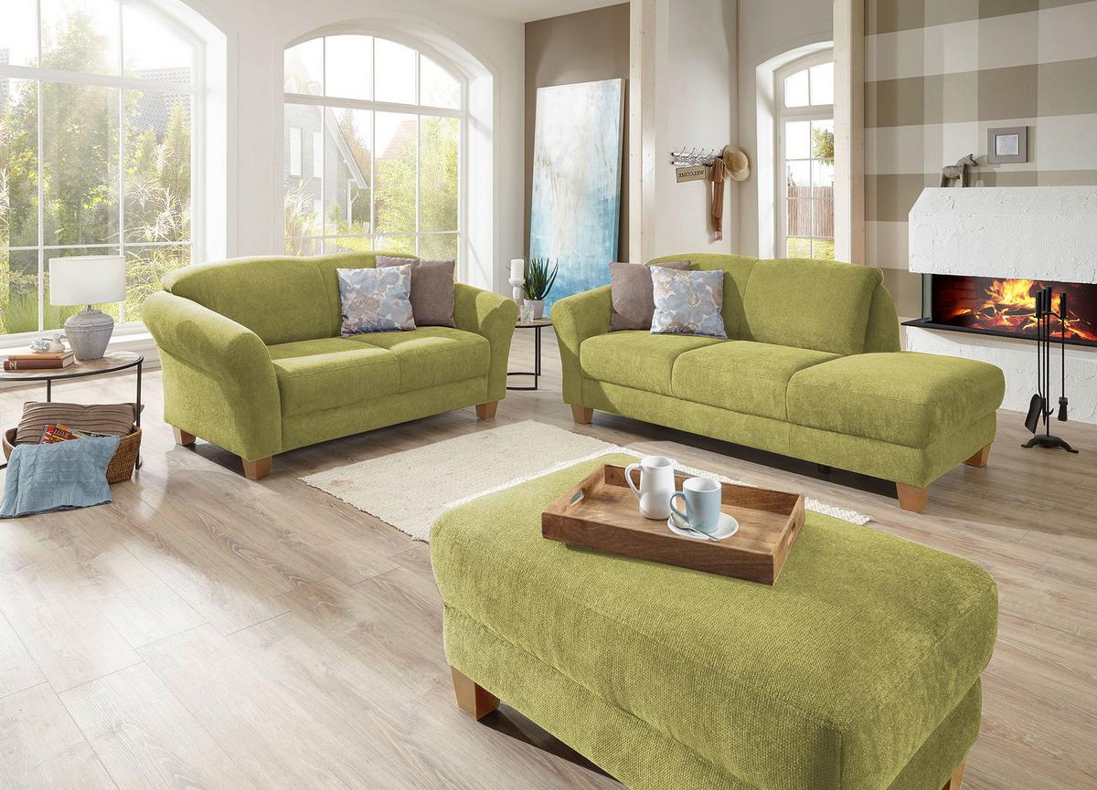 Récamiere Gotland V, Grün B: 194 cm - Naturfarben/Grün, KONVENTIONELL, Textil (194/84/91cm) - Sit & More