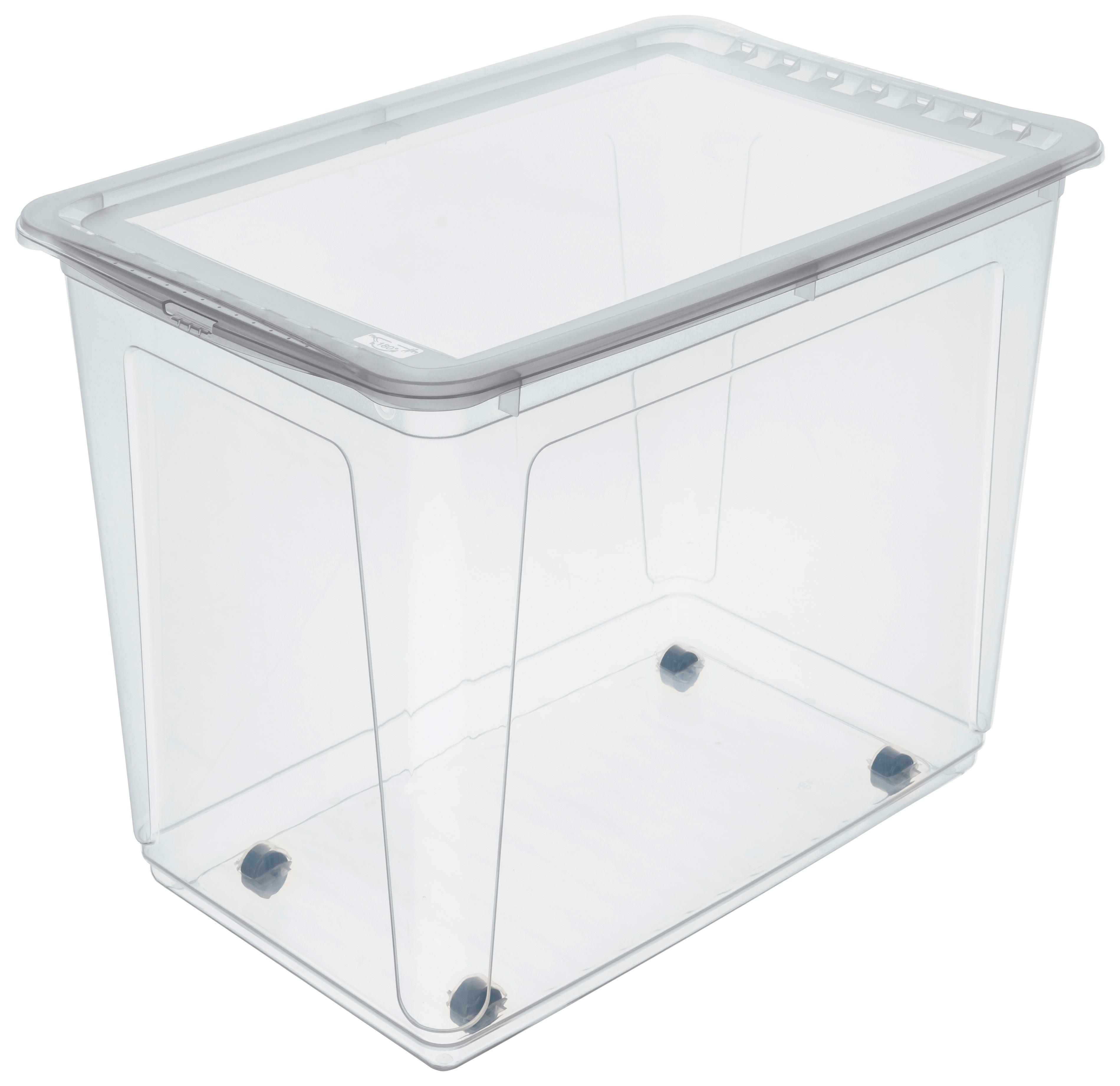 Aufbewahrungsbox Bert + Deckel Kunststoff 59x42x39 Cm - Transparent, Basics, Kunststoff (59/42/39cm) - Homezone