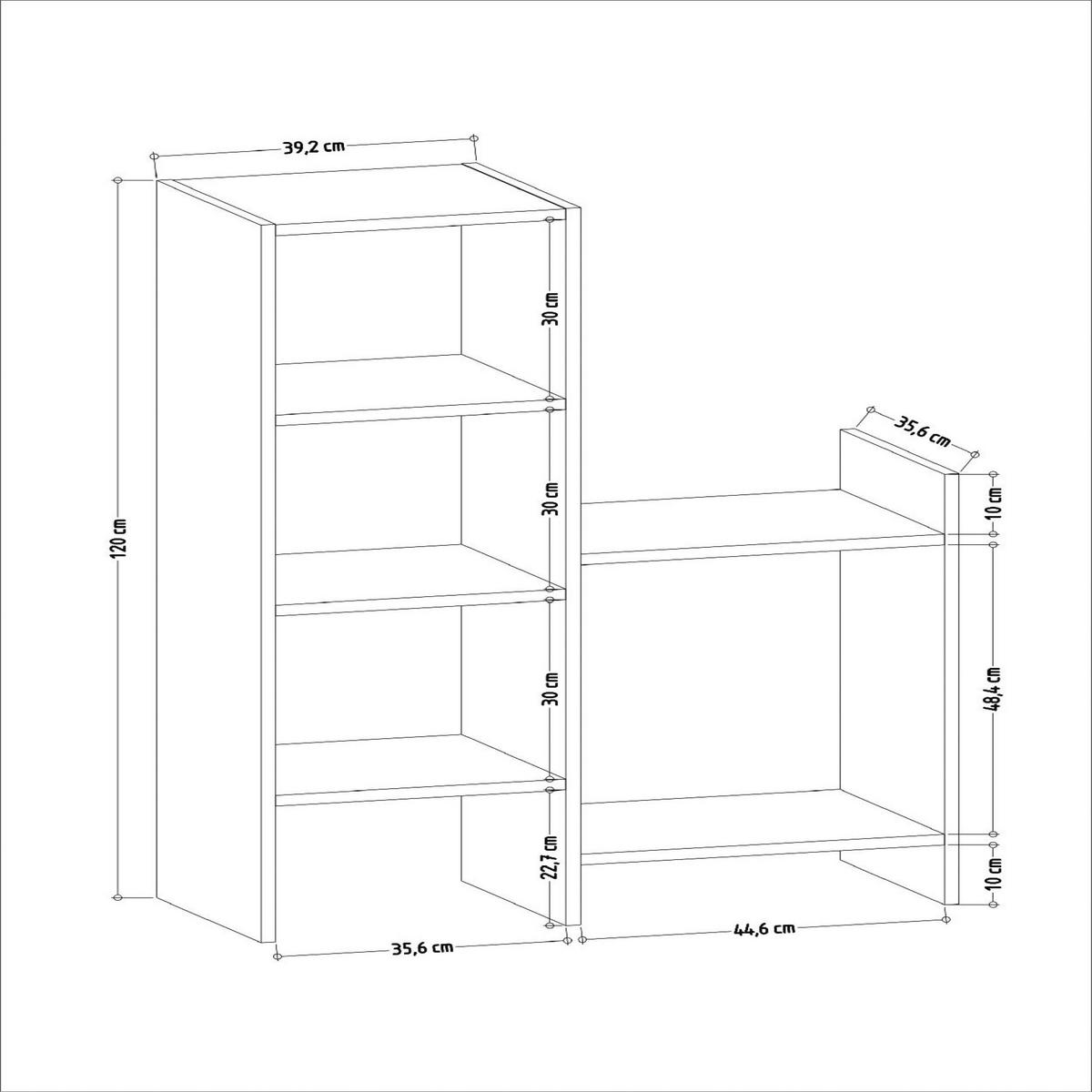REGÁL NA BOTY EARL - tmavý dub, Design, kompozitní dřevo (85,6/120/35,6cm) - Livetastic