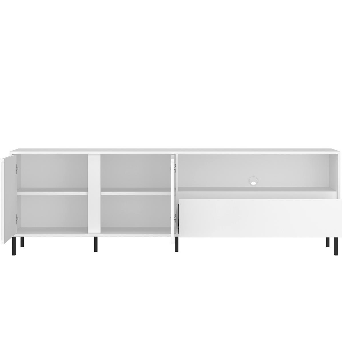 Tv-element Avenale Weiß B: 207,8 Cm - Schwarz/Weiß, Trend, Holzwerkstoff (207,8/65,4/40cm)