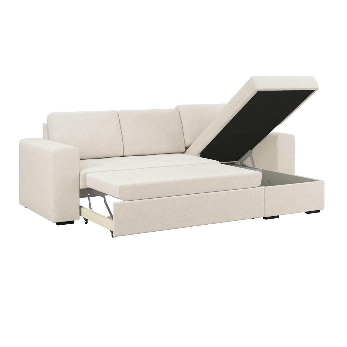 Ecksofa Jan Creme S: 247x155 Cm - Creme, Trend, Textil (247cm)