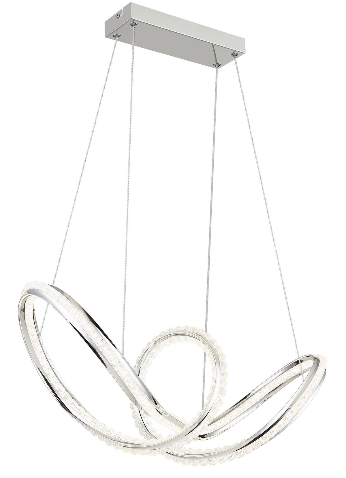 Led-hängeleuchte Memory-Funktion - Klar/Chromfarben, Design, Kunststoff/Metall (60/28/120cm) - Globo