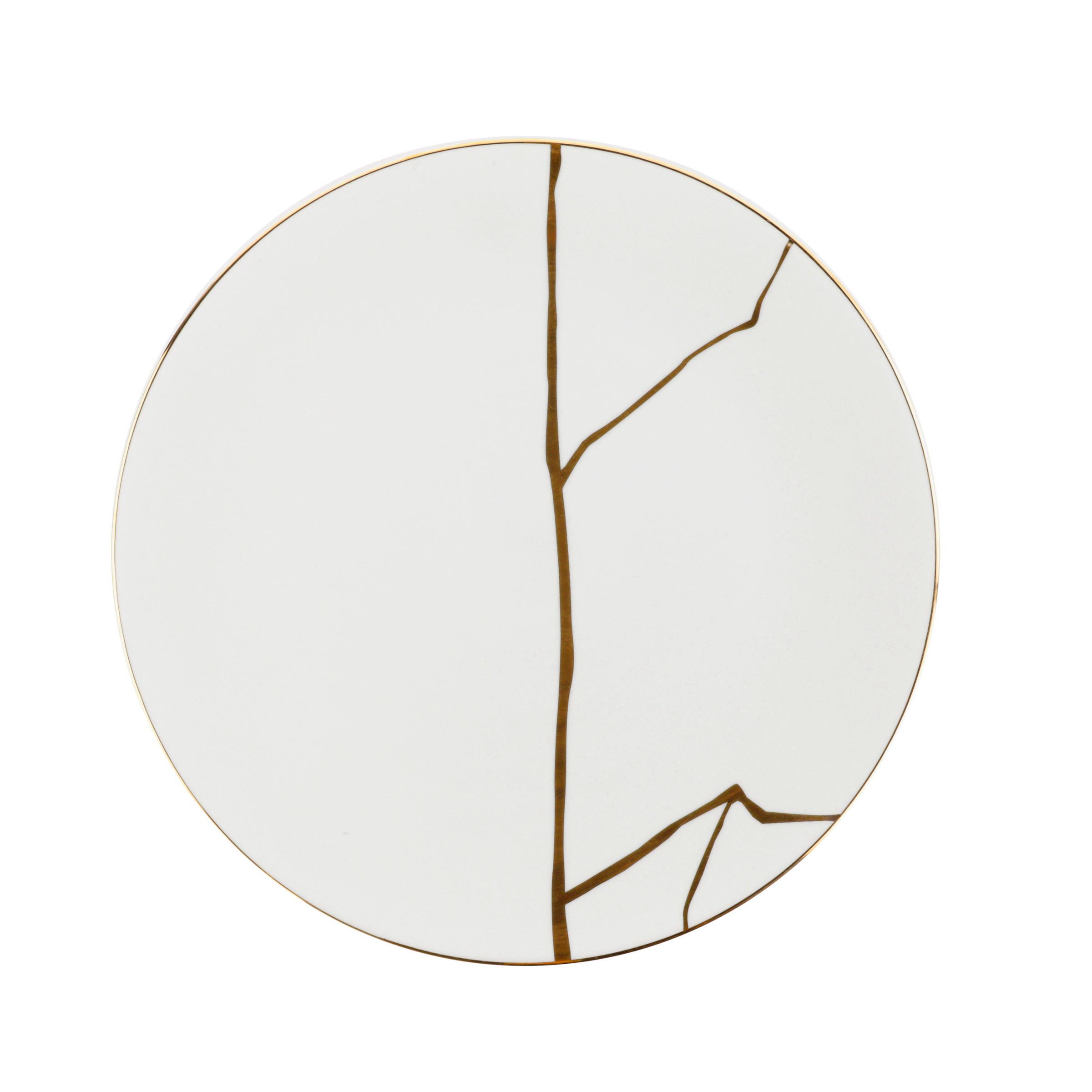 Mělký Talíř Onix - bílá/barvy zlata, Moderní, keramika (27cm) - Premium Living