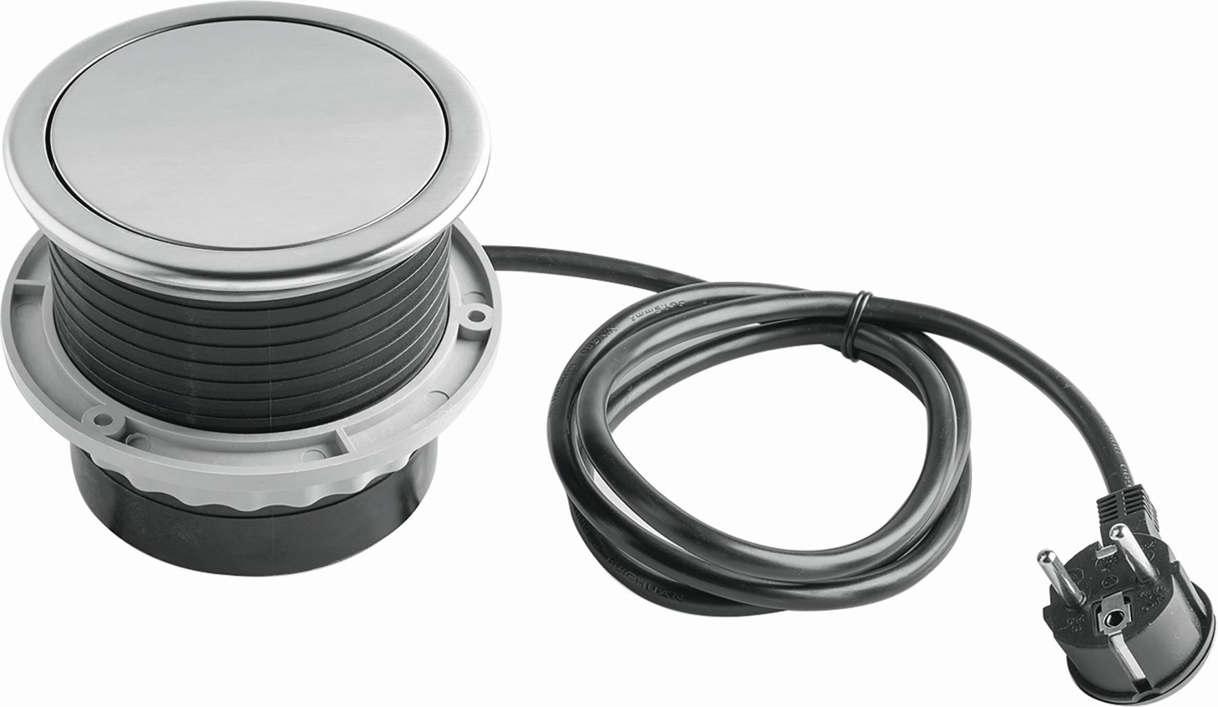 Steckdosenelement Ekotech Edelstahl - Edelstahlfarben, MODERN, Kunststoff (11,5cm)