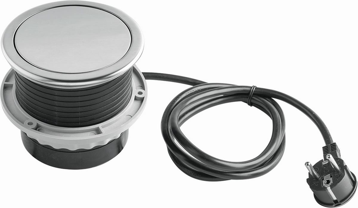 Steckdosenelement Ekotech Edelstahl - Edelstahlfarben, MODERN, Kunststoff (11,5cm)