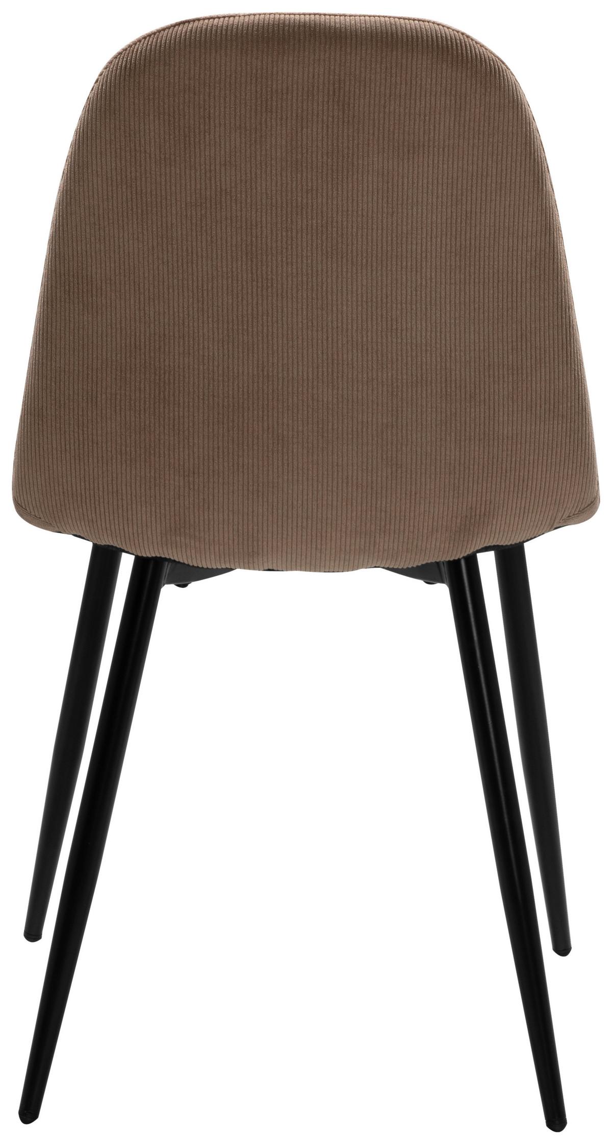 Esszimmerstuhl Anya 70A Braun gepolstert - Schwarz/Braun, KONVENTIONELL, Textil/Metall (43/83/50cm) - MID.YOU