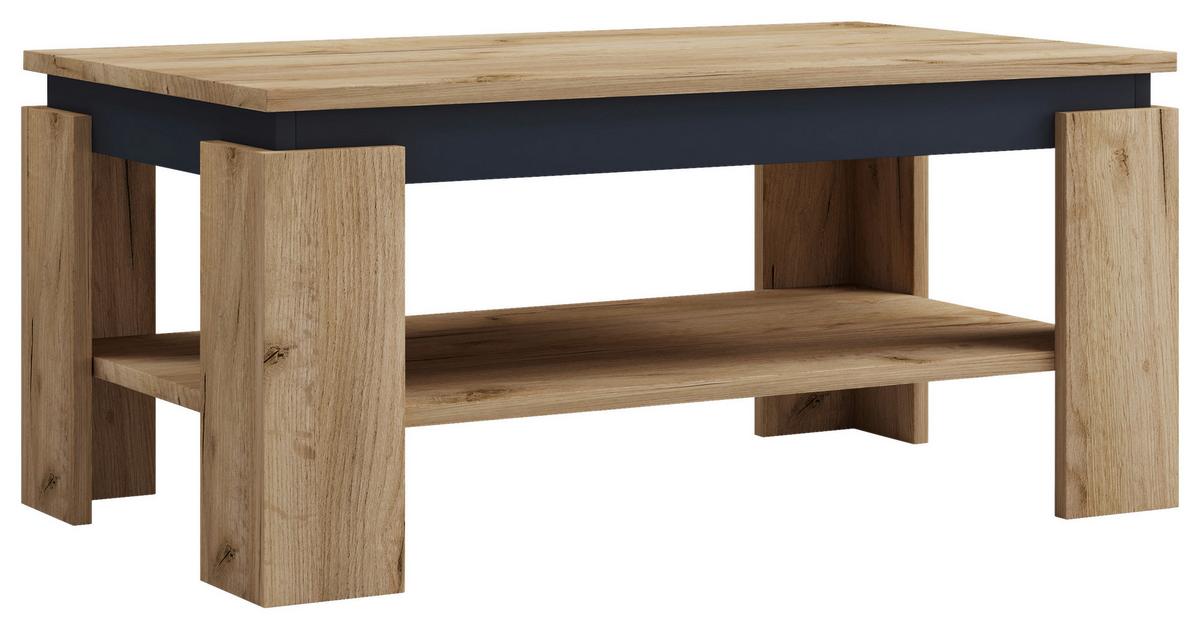 Konferenčný stolík Rolas, dub medový - čierna/dub medový, Modern, kompozitné drevo (90/53/41cm) - MID.YOU