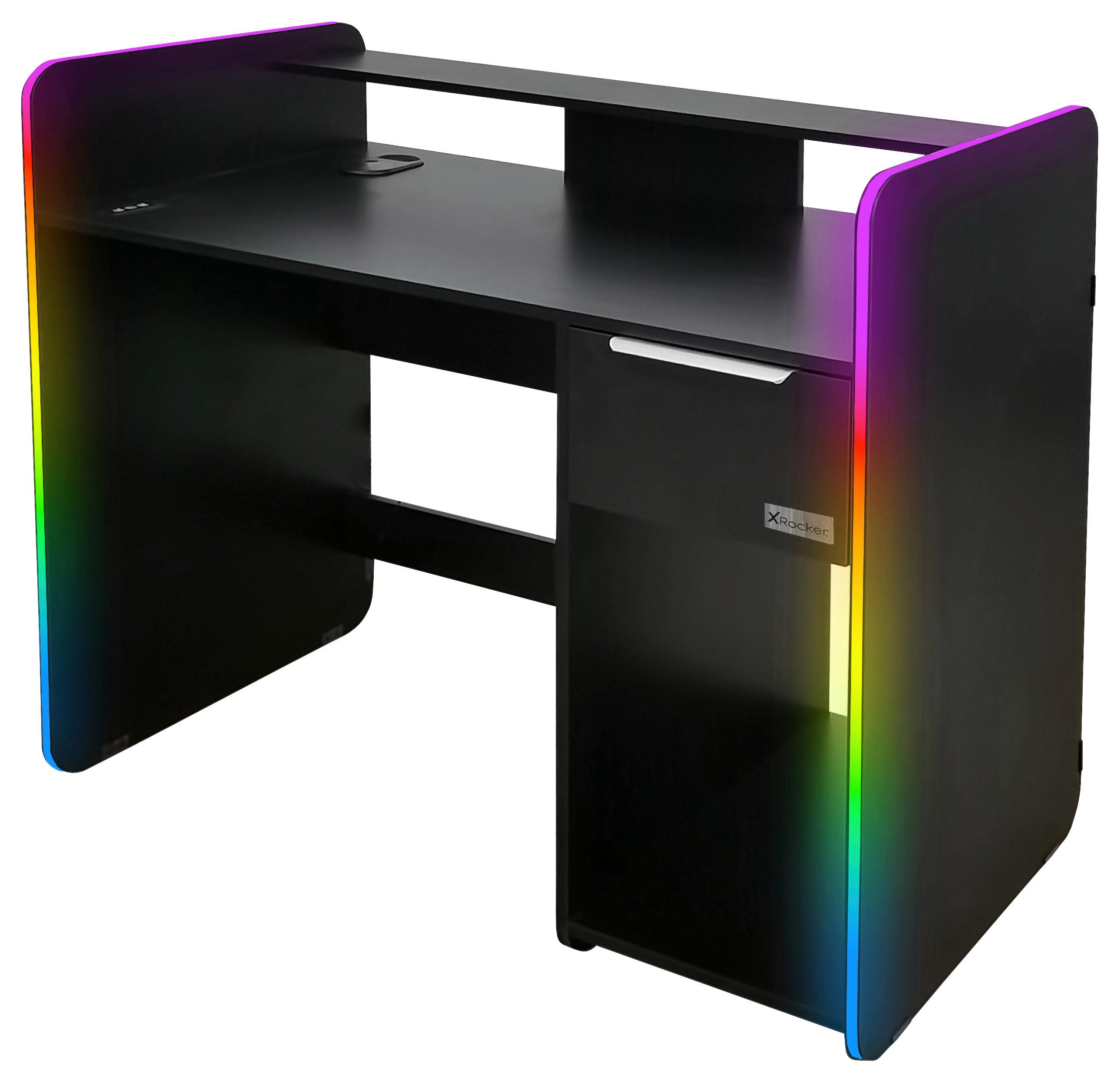 Gamingtisch Electra - Schwarz, MODERN, Holzwerkstoff (110/55/95cm) - X Rocker