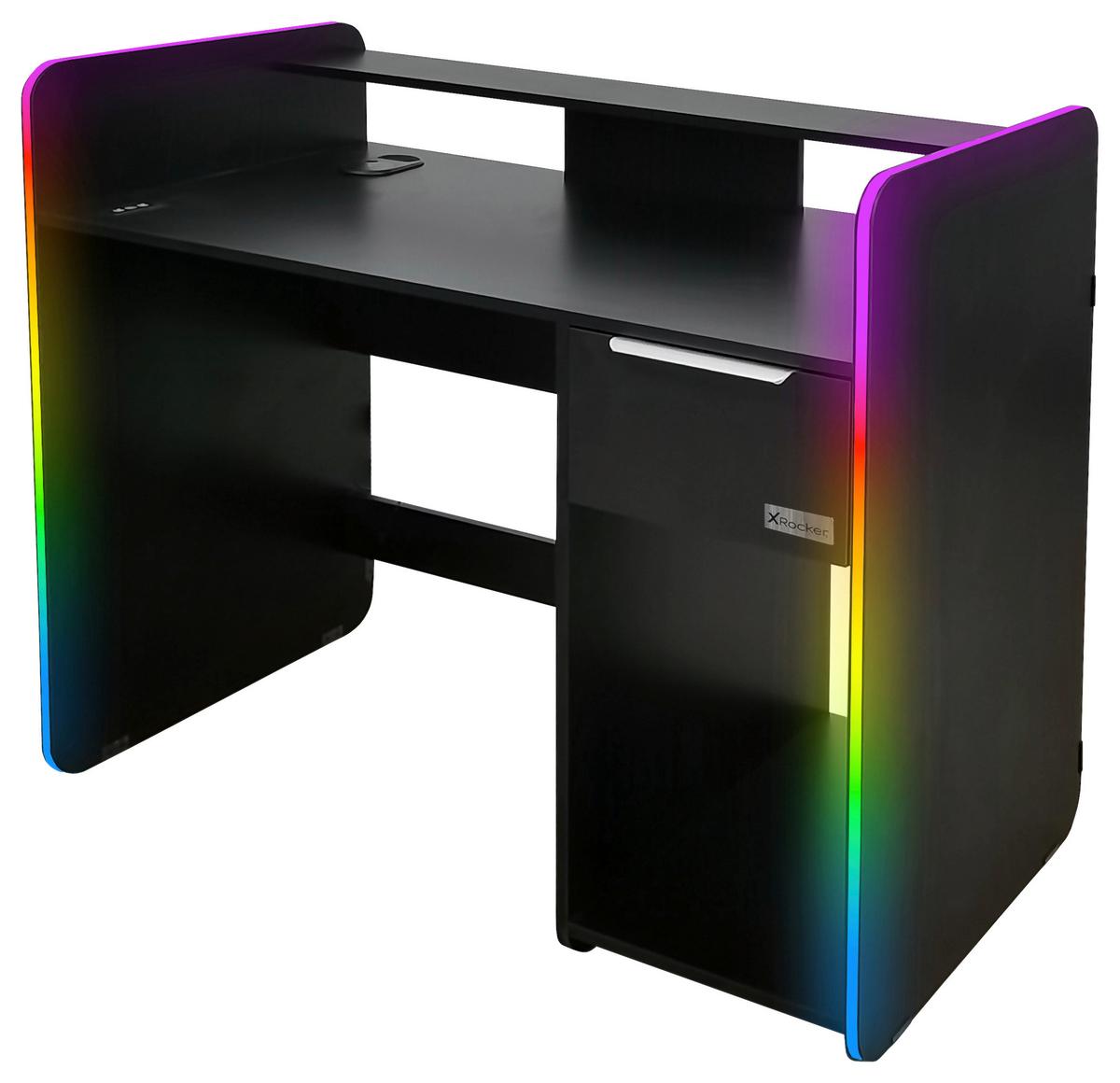 Gamingtisch Electra - Schwarz, MODERN, Holzwerkstoff (110/55/95cm) - X Rocker