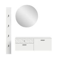 Garderobe Prisma Weiß B: 141 cm - Weiß, Design, Glas/Holzwerkstoff (141/192/34cm) - MID.YOU