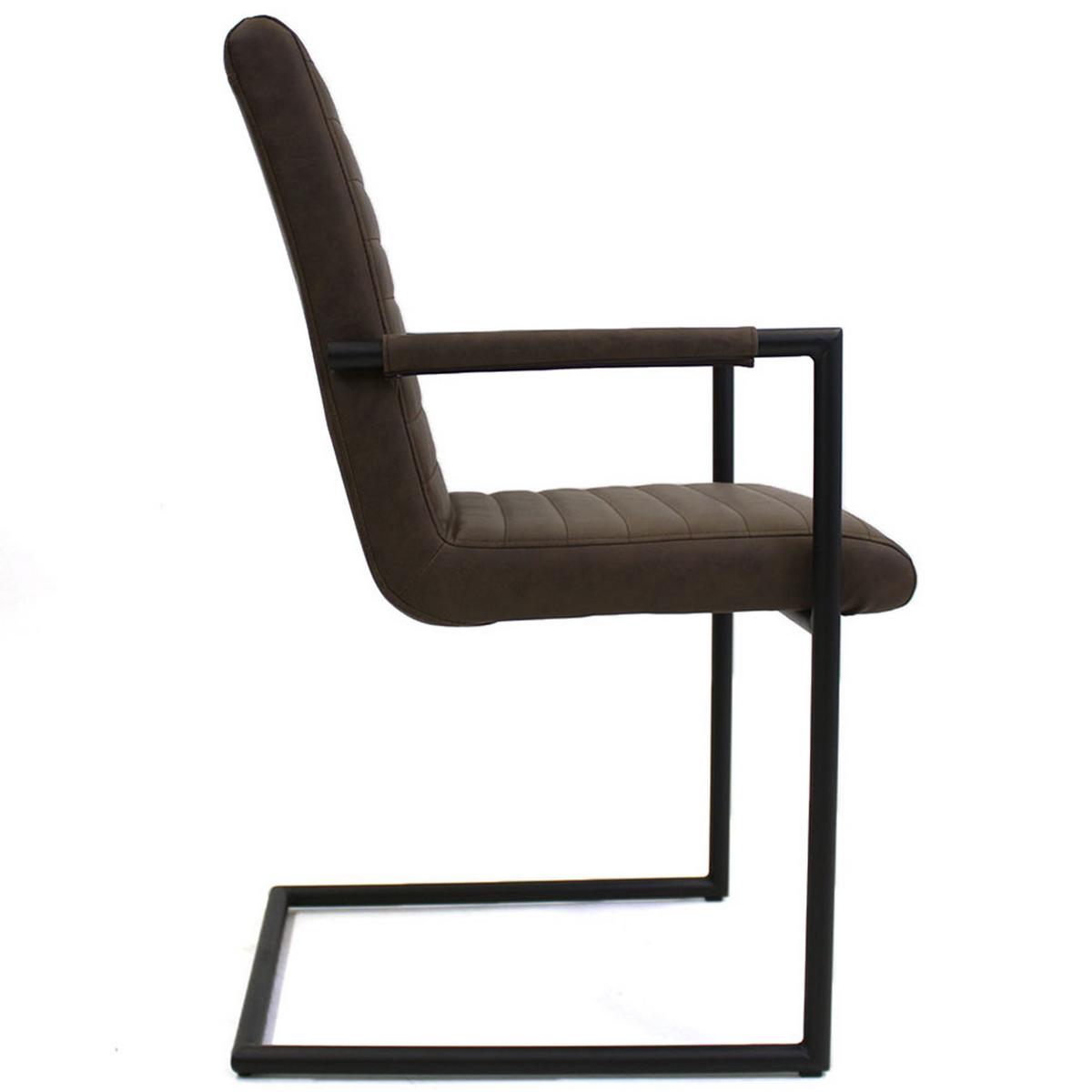 Armlehnstuhl Bars Graubraun Gepolstert 2er-Set - Taupe/Hellbraun, LIFESTYLE, Kunststoff/Textil (54/97/57cm) - MID.YOU