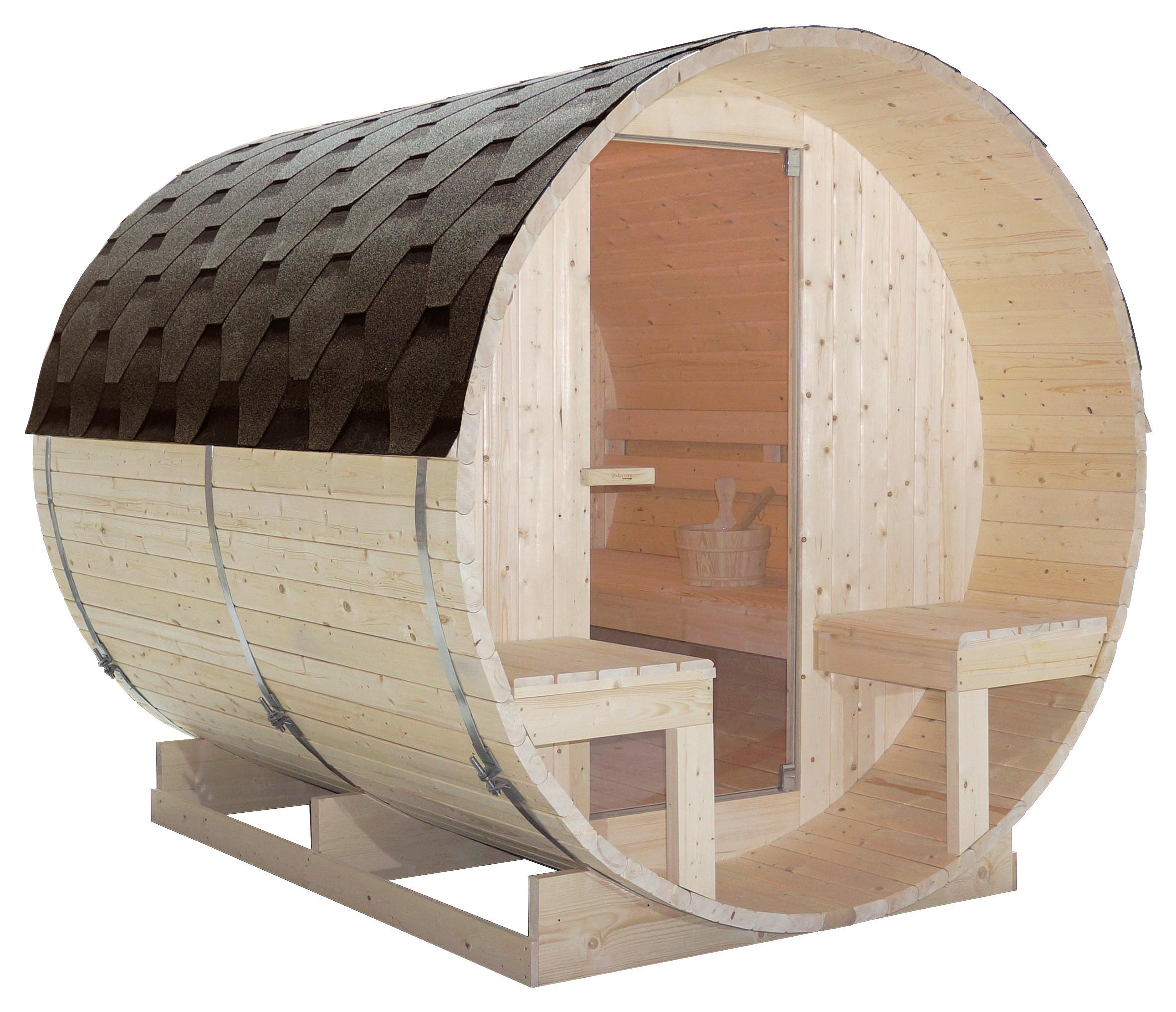 Saunafass Bergen Bergen Fichtefarben B: 189 cm - Fichtefarben, KONVENTIONELL, Glas/Holz (194,8/220/191,5cm) - Sanotechnik