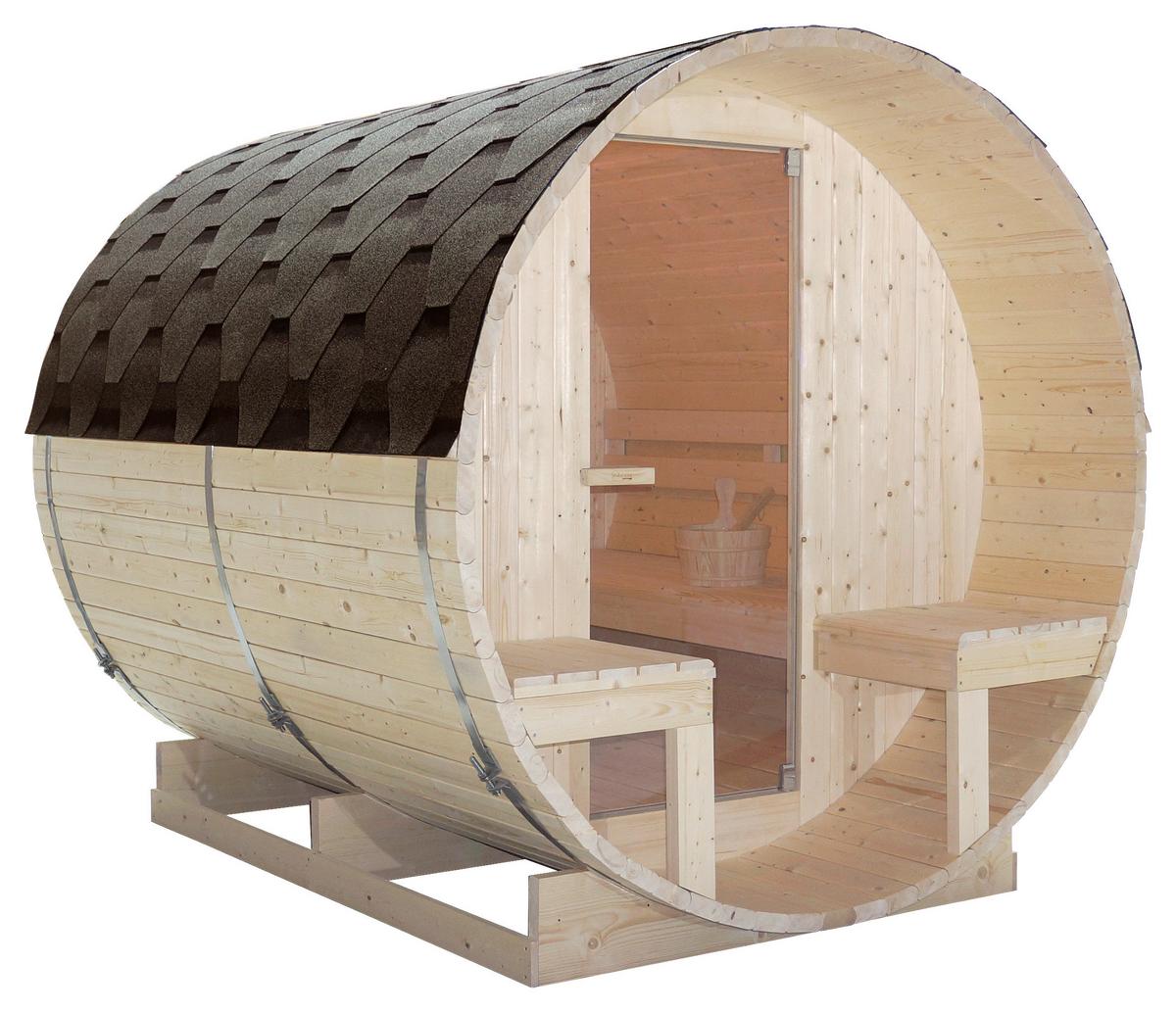 Saunafass Bergen Bergen Fichtefarben B: 189 Cm - Fichtefarben, KONVENTIONELL, Glas/Holz (194,8/220/191,5cm) - Sanotechnik