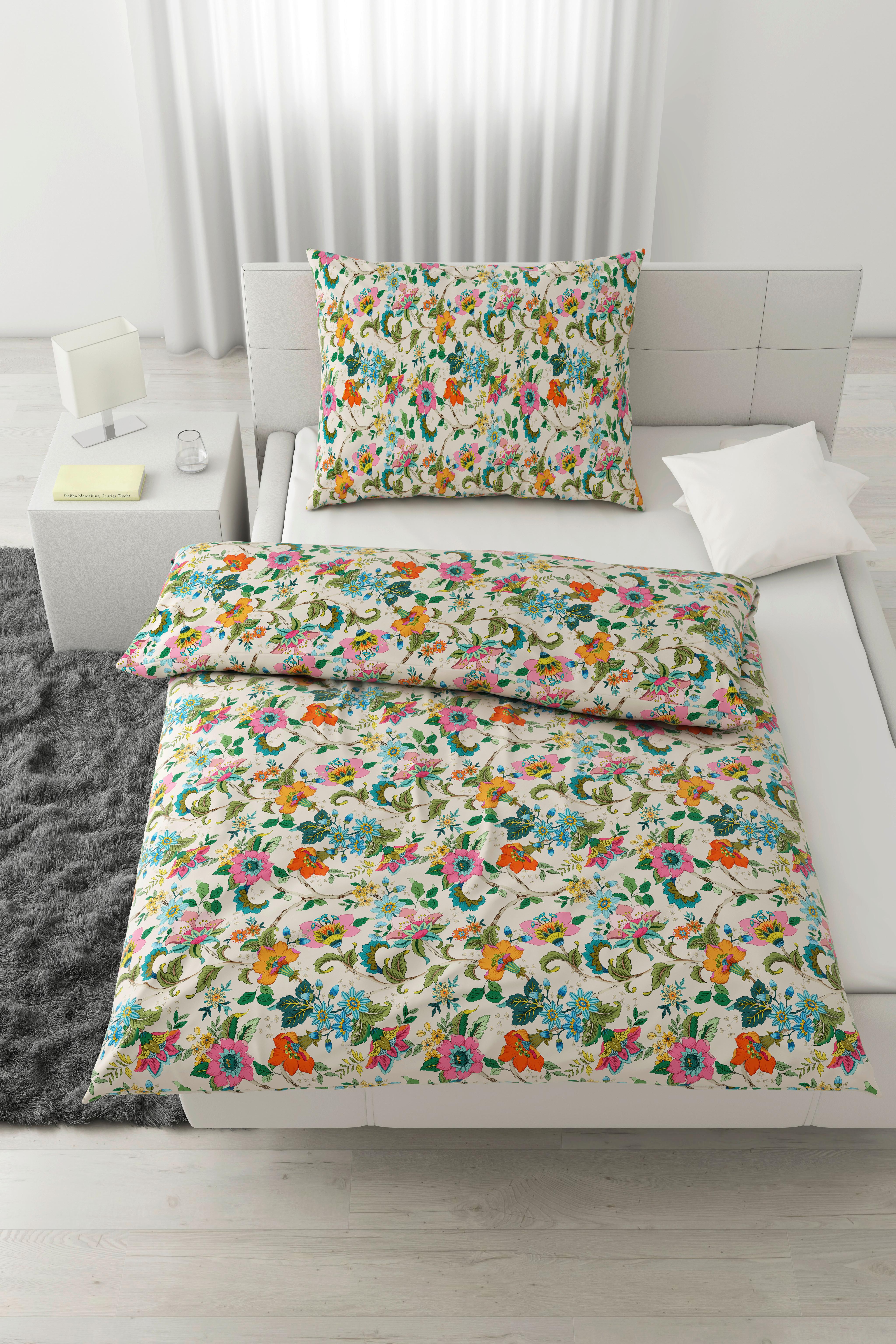 Povlečení Kamia allover, 70/90 140/200cm - růžová/tyrkysová, Romantický / Rustikální, textil (140/200cm) - Mömax
