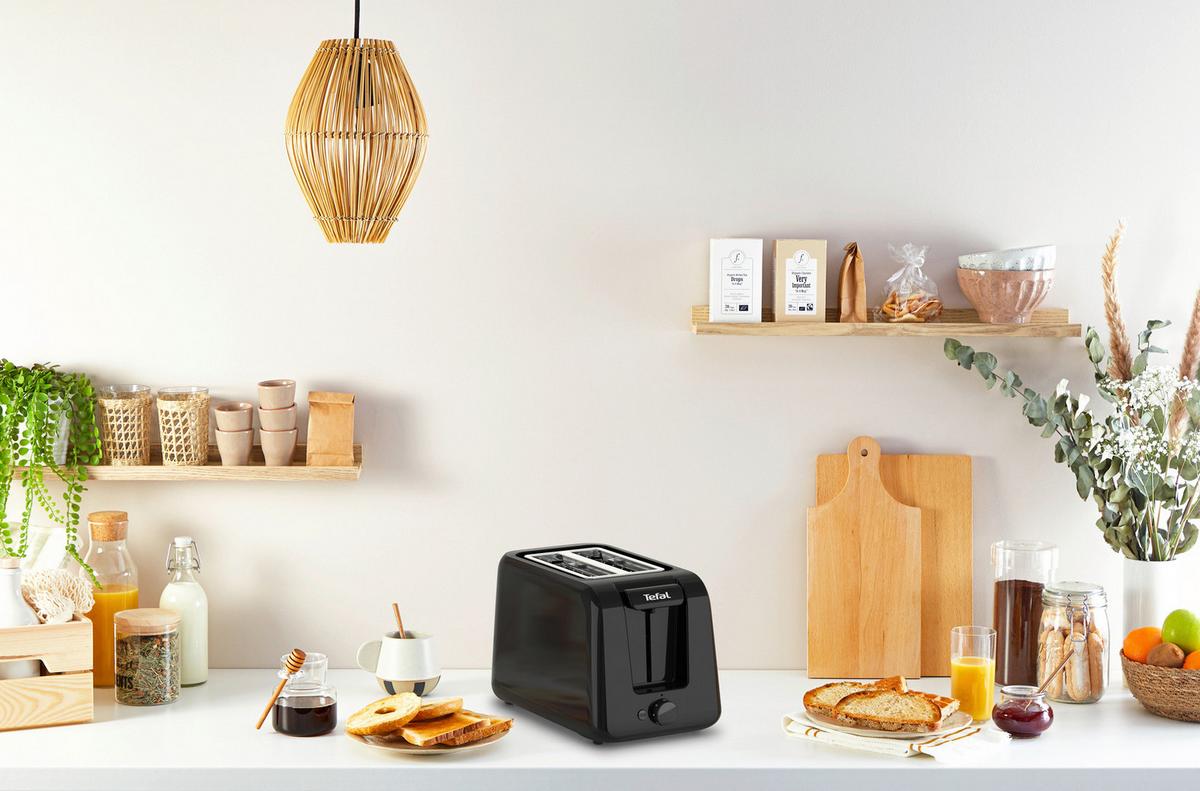 TOASTER Schwarz, 850W, 2 Schlitze - Schwarz, Basics, Kunststoff (30,4/17,4/18,2cm) - Tefal