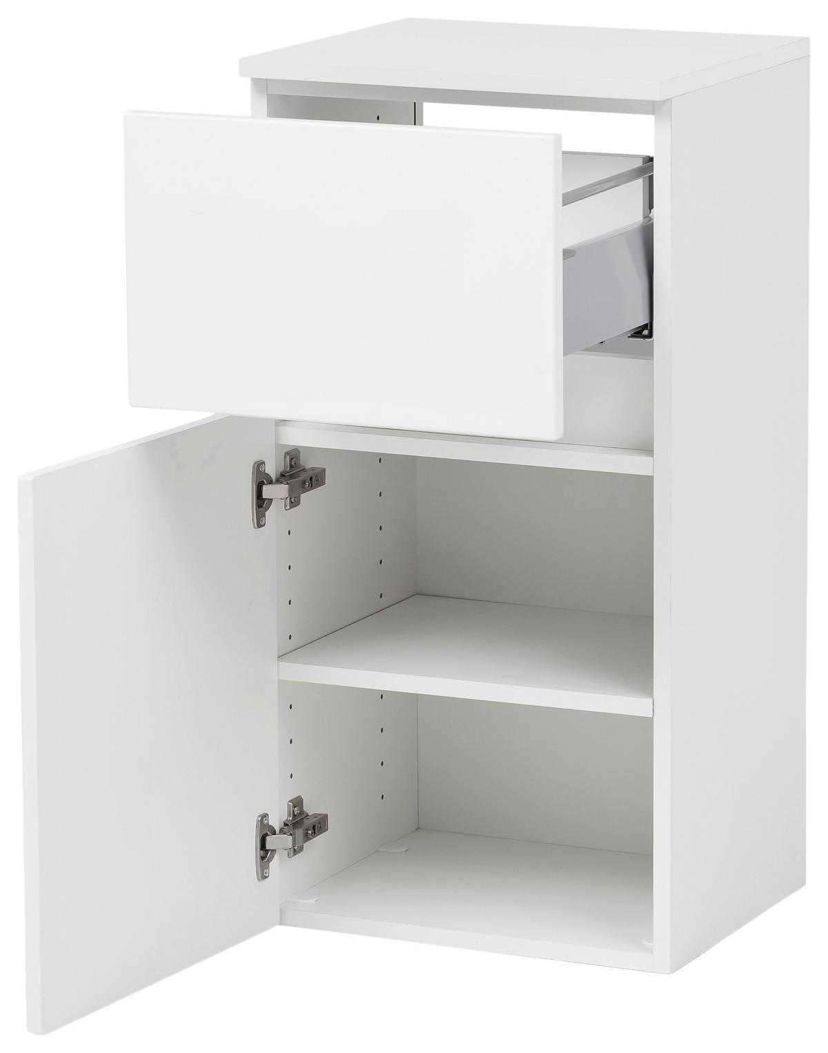 Unterschrank Kopenhagen B: 40 Cm Weiß - Silberfarben/Weiß, KONVENTIONELL, Holzwerkstoff (40/79/35cm) - Held