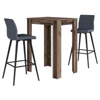 Tischgruppe Tg Nele-Simone - Alteiche/Anthrazit, MODERN, Holzwerkstoff/Textil (80/104/60cm) - MID.YOU