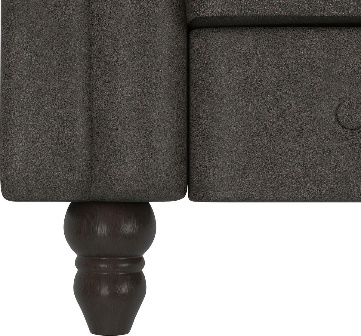 Schlafsofa Firenze Anthrazit, mit Schlaffunktion - Anthrazit/Schwarz, Basics, Textil (236/83/87cm) - Livetastic