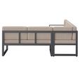 Loungegarnitur 5-Tlg Genf Metall/Textil/Glas mit Kissen - Hellgrau/Grau, MODERN, Glas/Textil (213/136cm) - Beldano