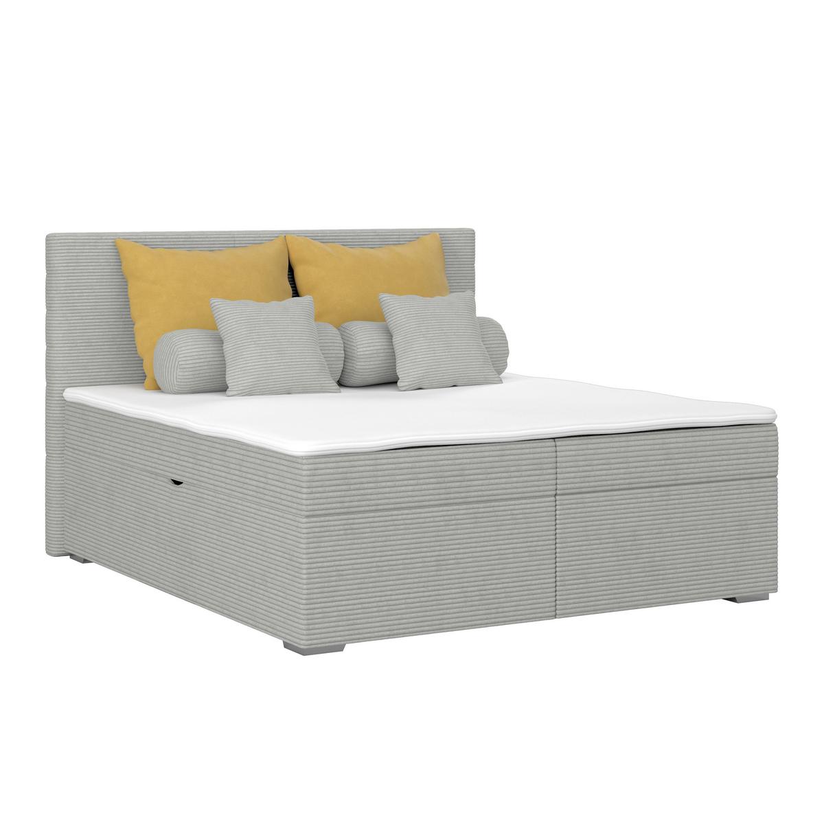 Kárpitozott Ágy Adria 160/200cm - szürke, Konventionell, textil/fa (160/200cm)