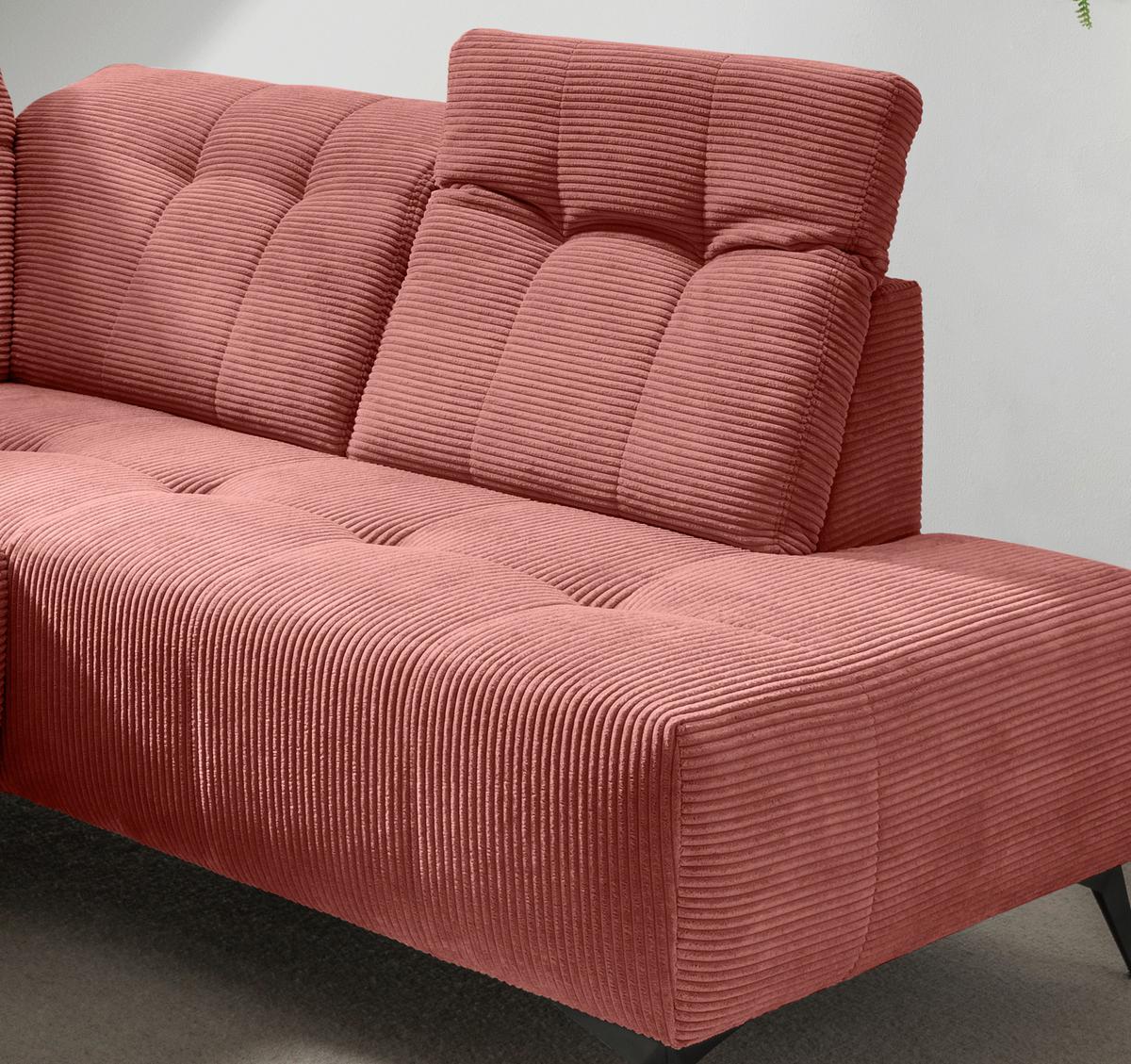 Ecksofa Fiore, Koralle S: 272x200 cm - Koralle/Schwarz, MODERN, Textil (272/200cm) - Livetastic