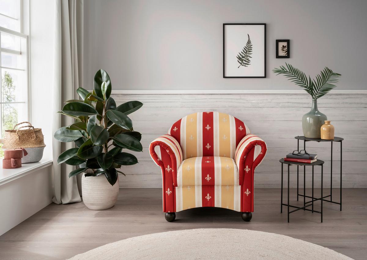 Sessel Torello Rot B: 90 cm - Wengefarben/Rot, KONVENTIONELL, Textil (90/84/80cm) - Livetastic